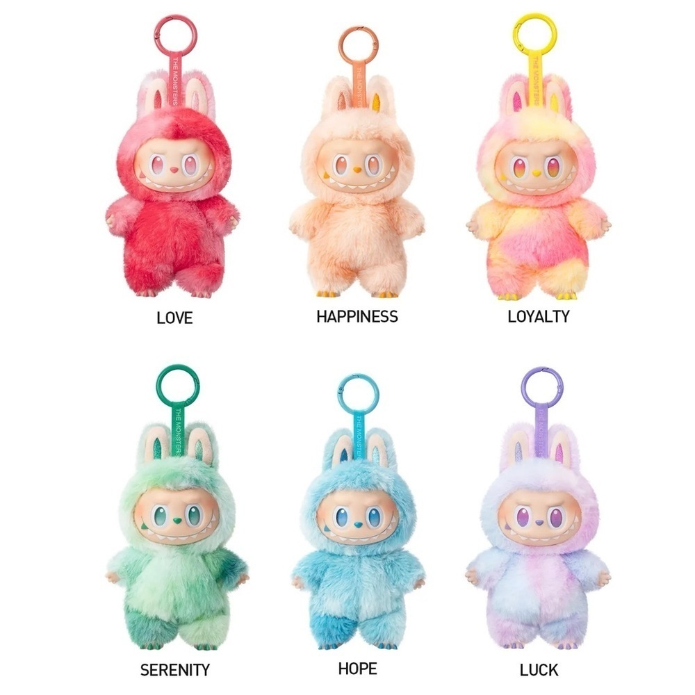 [NEW] POP MART Labubu Big into Energy Plush Pendant Keychain Loyalty Pink Yellow - Picture 10 of 14